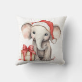 水彩クリスマスゾウ クッション (裏面)
