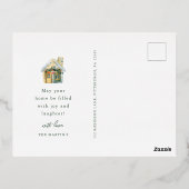 水彩クリスマスタウンフォトグリーン 箔シーズンポストカード (裏面)