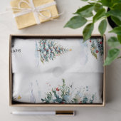 水彩クリスマスツリーとスター輝く付き 薄葉紙 (ギフト)