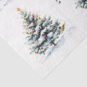 水彩クリスマスツリーとスター輝く付き 薄葉紙 (詳細)
