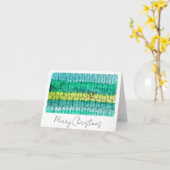 水彩クリスマスツリーとルドルフのいるデザイン カード (黄色い花)