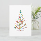 水彩クリスマスツリーのホリデーグリーティングカード シーズンカード (スタンド正面)