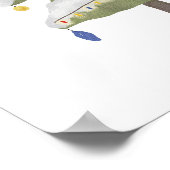 水彩クリスマスツリーの保育園の壁アート ポスター (角)