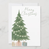 水彩クリスマスツリーの写真パーソナライズされた シーズンカード (正面)