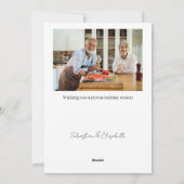 水彩クリスマスツリーの写真パーソナライズされた シーズンカード (裏面)