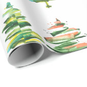 水彩クリスマスツリーカラフル抽象芸術アート ラッピングペーパー (ロールコーナー)