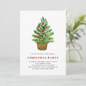 水彩クリスマスツリークリスマスパーティー 招待状 (スタンド正面)