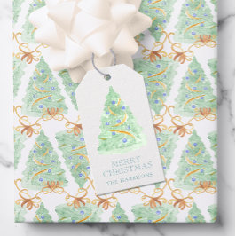 水彩クリスマスツリーグランミレニアル ギフトタグ