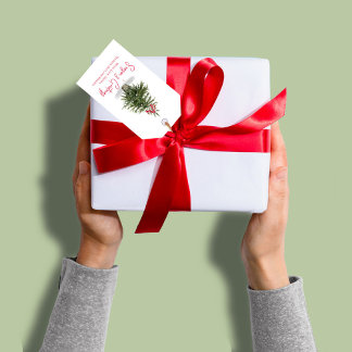 水彩クリスマスツリーシーズンのご挨拶 ギフトタグ