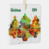 水彩クリスマスツリーズライト セラミックオーナメント (右)