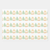 水彩クリスマスツリーズ金ゴールド大千年 ラッピングペーパーシート (正面2)