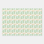 水彩クリスマスツリーズ金ゴールド大千年 ラッピングペーパーシート (正面)