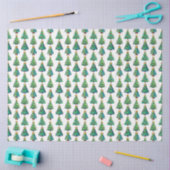 水彩クリスマスツリーパターン、クリスマス 薄葉紙 (クラフト)