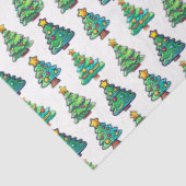 水彩クリスマスツリーパターン、クリスマス 薄葉紙 (詳細)