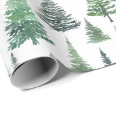 水彩クリスマスツリーパターン ラッピングペーパー (ロールコーナー)