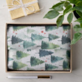 水彩クリスマスツリーパターン 薄葉紙 (ギフト)