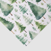 水彩クリスマスツリーパターン 薄葉紙 (詳細)