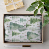 水彩クリスマスツリーパターン 薄葉紙 (ギフト)