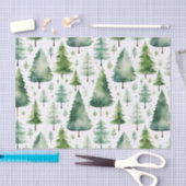 水彩クリスマスツリーパターン 薄葉紙 (クラフト)