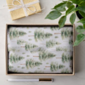 水彩クリスマスツリーパターン 薄葉紙 (ギフト)