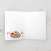 水彩クリスマスツリーパーソナライズされた箔 箔グリーティングカード (内側レイダウン)