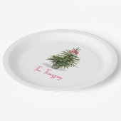 水彩クリスマスツリーパーソナライズされた ペーパープレート (アングル)