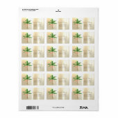 水彩クリスマスツリーパーム金ゴールド ラベル (フルシート)