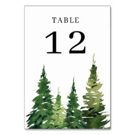 水彩クリスマスツリーフェスティバルラヴ結婚ズ テーブルナンバー