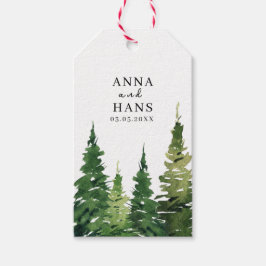 水彩クリスマスツリーフェスティバル結婚ズ ギフトタグ