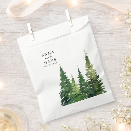 水彩クリスマスツリーフェスティバル結婚ズ フェイバーバッグ (クリップ留めされた状態)