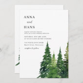 水彩クリスマスツリーフェスティバル結婚ズ 招待状 (正面/裏面)