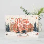 水彩クリスマスツリーフォレストビジネス シーズンカード (スタンド正面)