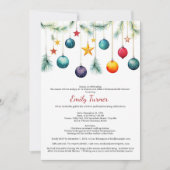 水彩クリスマスツリーブランチブライダルシャワー 招待状 (正面)