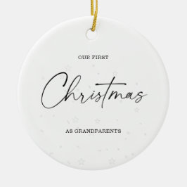 水彩クリスマスツリーボウ 私たちの初めてのクリスマス セラミックオーナメント