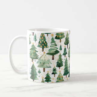 水彩クリスマスツリーマグカップ コーヒーマグカップ