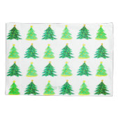 水彩クリスマスツリーマジカルホリデー 枕カバー (裏面)