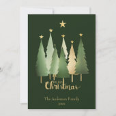 水彩クリスマスツリーミニマリストシンプルズグリーン シーズンカード (正面)