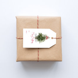 水彩クリスマスツリーメリークリスマス ギフトタグ