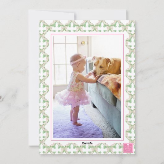 水彩クリスマスツリーモノグラムクレストフォト シーズンカード (裏面)