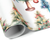 水彩クリスマスツリーラッピング紙 ラッピングペーパー (ロールコーナー)