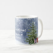 水彩🎄クリスマスツリーランタンギフト コーヒーマグカップ (正面右)