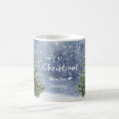 水彩🎄クリスマスツリーランタンギフト コーヒーマグカップ (中央)