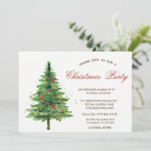 水彩クリスマスツリー企業のパーティー 招待状 (スタンド正面)