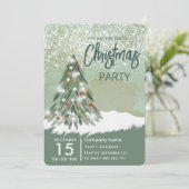 水彩クリスマスツリー冬クリスマスパーティー 招待状 (スタンド正面)