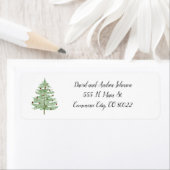 水彩クリスマスツリー差出人住所ラベル ラベル (インサイチュ)