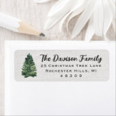 水彩クリスマスツリー差出人住所 ラベル (インサイチュ)