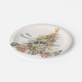 水彩クリスマスツリー紙プレート ペーパープレート (アングル)