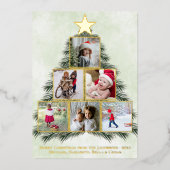 水彩クリスマスツリー6フォトコラージュフェスティバル 箔シーズンカード (正面)