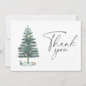 水彩クリスマスツリー ありがとうございます サンキューカード (正面)