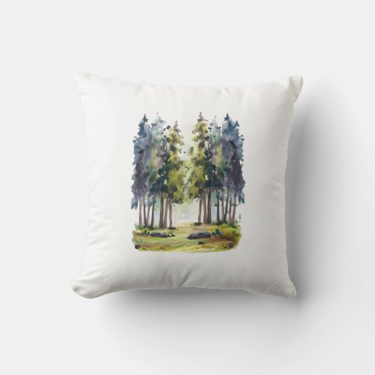 水彩クリスマスツリー クッション (正面)